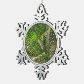 Zonnepalmhulzen Tropisch Tin Sneeuwvlok Ornament (Rechts)