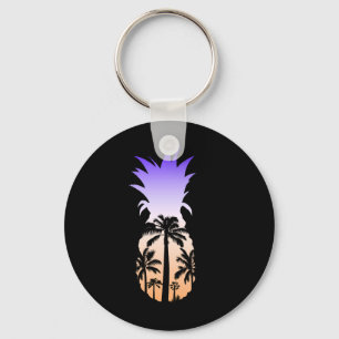 Zonnepalmpalmboom van Cool Graphic Pineapple Sleutelhanger