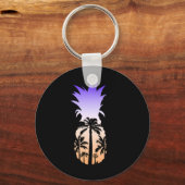Zonnepalmpalmboom van Cool Graphic Pineapple Sleutelhanger (Voorkant)