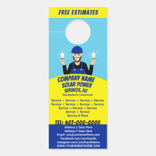 Zonnepaneel gloeilamp diensten bedrijf deur hang deurhanger