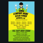 Zonnepaneel gloeilamp diensten bedrijf flyer<br><div class="desc">Personaliseer en pas dit opvallende zonne (power washing) professionele deurhanger sjabloon ontwerp aan om aan de behoeften van uw bedrijf/bedrijf te voldoen. Deze zonne-sjabloon toont het afbeelding van het karakter van de de diensttechnicus van het zonnepaneel die gloeilampen houden. Voeg je logo toe voor een effectievere branding. Pas de couponaanbieding...</div>