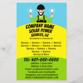 Zonnepaneel gloeilamp diensten bedrijf flyer (Achterkant)
