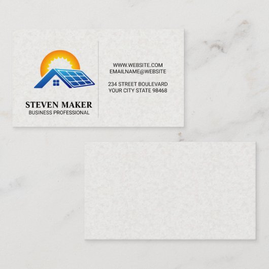 Zonnepaneel op dak | Zonneenergie Visitekaartje (Voorkant / Achterkant)