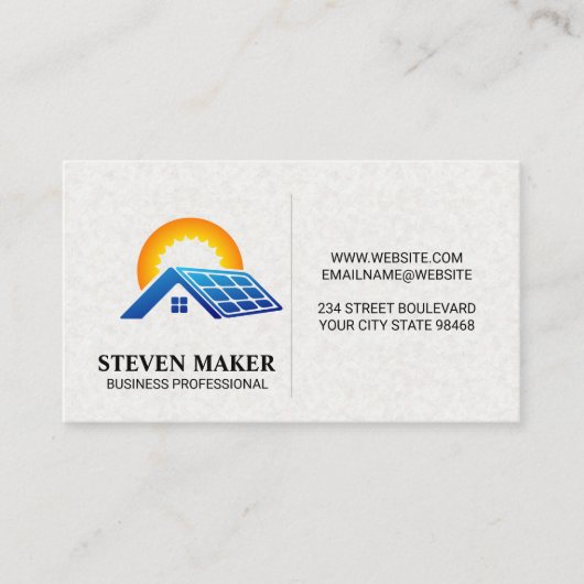 Zonnepaneel op dak | Zonneenergie Visitekaartje (Voorkant)