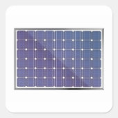 Zonnepaneel op wit vierkante sticker (Voorkant)
