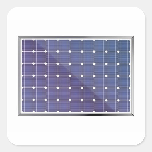 Zonnepaneel op wit vierkante sticker (Voorkant)