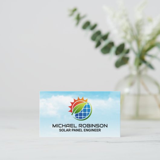 zonnepaneel | Schone energie | Technicus Visitekaartje (Staand voorkant)
