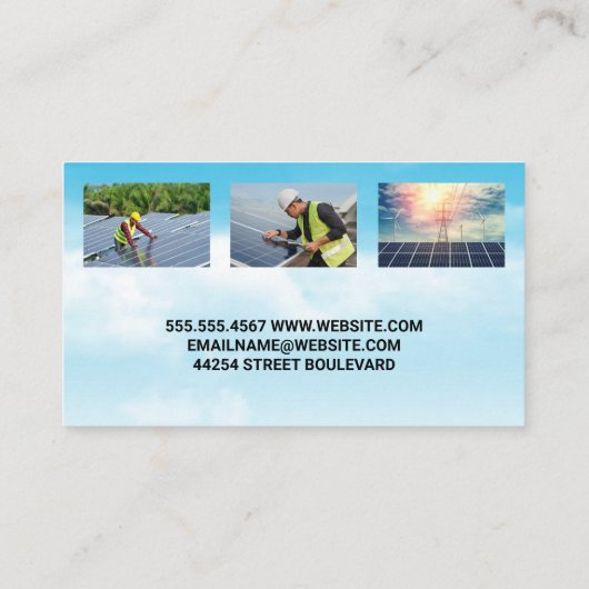 zonnepaneel | Schone energie | Technicus Visitekaartje (Achterkant)