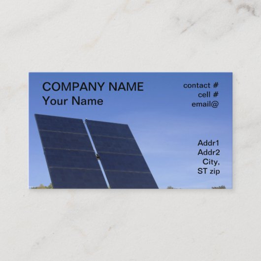 zonnepaneel visitekaartje (Voorkant)