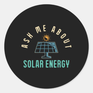 Zonnepaneel Vraag Mij Over Zonne-energie Zonne-ene Ronde Sticker