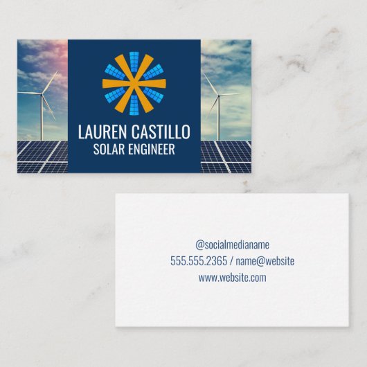 Zonnepaneel | Windmolen | Energie Visitekaartje (Voorkant / Achterkant)