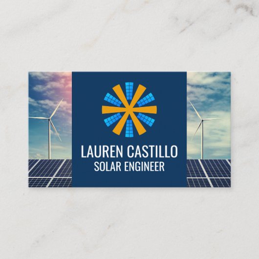 Zonnepaneel | Windmolen | Energie Visitekaartje (Voorkant)