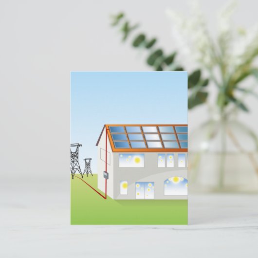 Zonnepaneelsysteem voor woningen briefkaart (Staand voorkant)