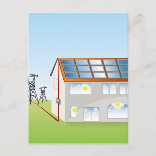 Zonnepaneelsysteem voor woningen briefkaart (Voorkant)