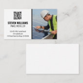 Zonnepaneeltechnicus inspecteert | QR-code  Visitekaartje (Voorkant / Achterkant)
