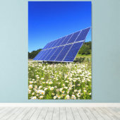 Zonnepanelen en groene weide canvas afdruk (Insitu (Houten vloer))