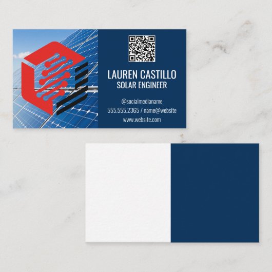 Zonnepanelen en technische energie visitekaartje (Voorkant / Achterkant)