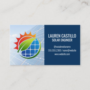 Zonnepanelen Energie Logo Moderne Technologie Visitekaartje