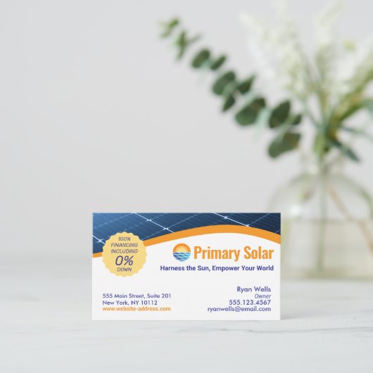 Zonnepanelen Energie Visitekaartje (Staand voorkant)