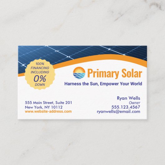 Zonnepanelen Energie Visitekaartje (Voorkant)