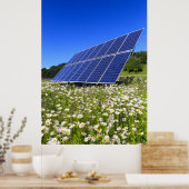 Zonnepanelen Groene Meadow Duurzame Energie Poster (Keuken)
