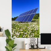 Zonnepanelen Groene Meadow Duurzame Energie Poster (Thuiskantoor)