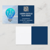 Zonnepanelen | Lichte lamp | QR-scancode Visitekaartje (Voorkant / Achterkant)