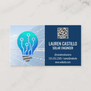Zonnepanelen   Lichte lamp   QR-scancode Visitekaartje