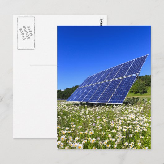 Zonnepanelen met landelijk landschap briefkaart (Voorkant / Achterkant)
