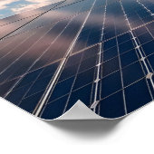 Zonnepanelen onder blauwe hemel poster (Hoek)