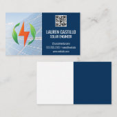 Zonnepanelen | QR-code | Logo voor schone energie Visitekaartje (Voorkant / Achterkant)