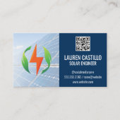 Zonnepanelen | QR-code | Logo voor schone energie Visitekaartje (Voorkant)