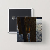 Zonnepanelen van het internationale ruimtestation vierkante button 5,1 cm (Voorkant /achterkant)