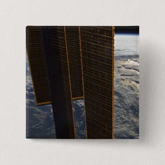 Zonnepanelen van het internationale ruimtestation vierkante button 5,1 cm (Voorkant)