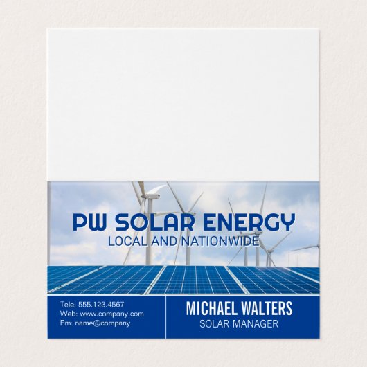 Zonnepanelen | windmolens | schone energie visitekaartje (Buitenkant ongevouwen)