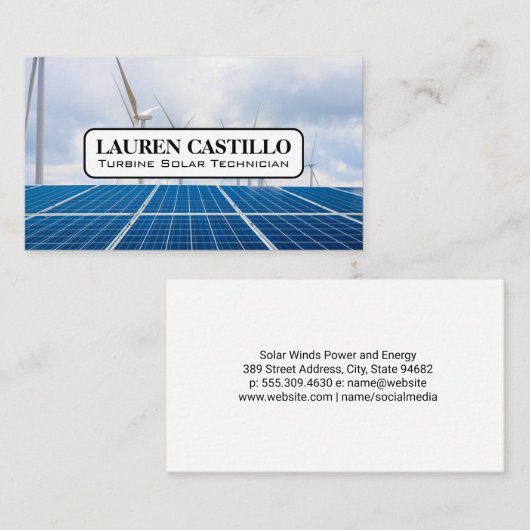Zonnepanelen | Windturbines Visitekaartje (Voorkant / Achterkant)