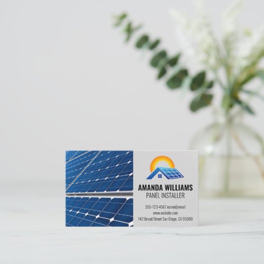 Zonnepanelen | Zonne-energie uit dakpannen Visitekaartje (Staand voorkant)