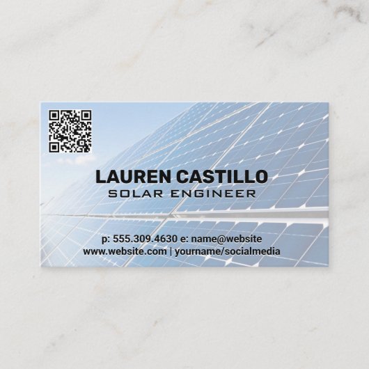 zonnepanelentechnologie | QR-scancode Visitekaartje (Voorkant)