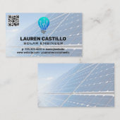 Zonnepaneltechnologie | QR-scan | Glasbol Visitekaartje (Voorkant / Achterkant)