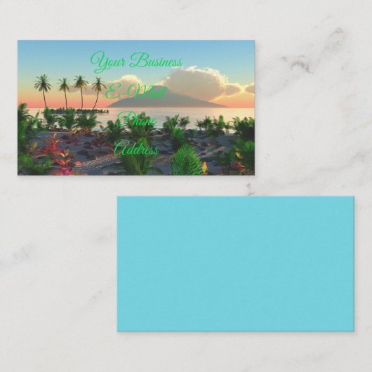 Zonneparadijs van het tropische strand visitekaartje (Voorkant / Achterkant)