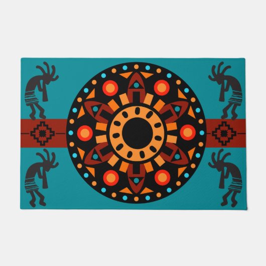 Zonnepatroon Zuidwest Kokopelli Deurmat (Voorkant)
