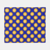 Zonnepatroonontwerp op blauw fleece deken (Voorkant (Horizontaal))