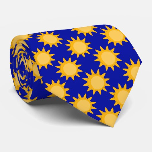 Zonnepatroonontwerp op blauw stropdas (Opgerold)