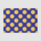 Zonnepatroonontwerp op blauwe achtergrond tissuepapier (Voorkant)