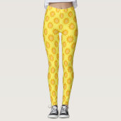 Zonnepatroonontwerp op geel leggings (Voorkant)