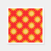 Zonnepatroonontwerp op rood servet (Voorkant)