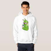 Zonnepijler met zonnebril en boek hoodie (Voorkant volledig)