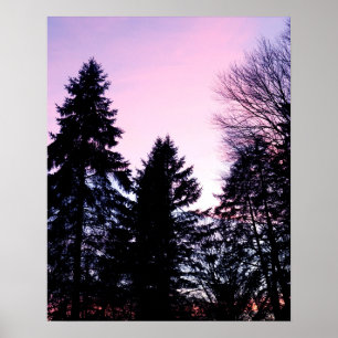 Zonnepinnen paarse zonsondergangen poster