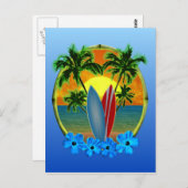 Zonneplaat en surfplanken briefkaart (Voorkant / Achterkant)