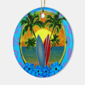 Zonneplaat en surfplanken keramisch ornament (Links)